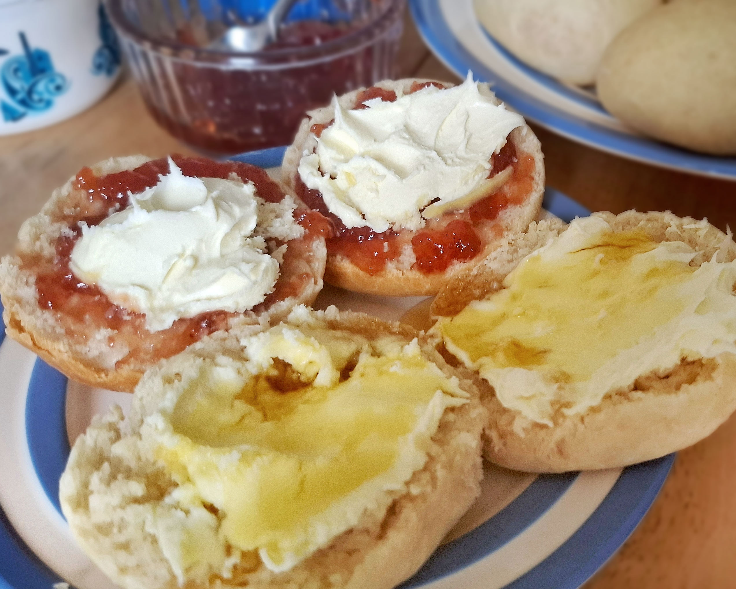 Cornish Splits with cream and jam